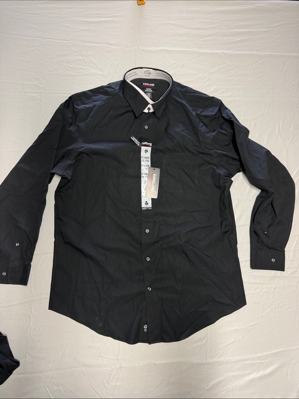 Kirkland Signature Men's Black Long-Sleeve Dress Shirt - Traditional Fit